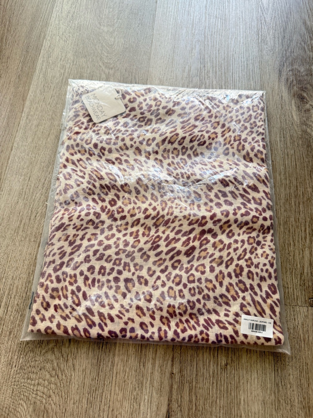 monday swimwear amalfi tan leopard print sarong bikini swimwear cover up NEW